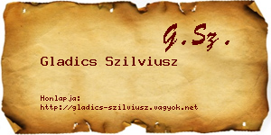 Gladics Szilviusz névjegykártya